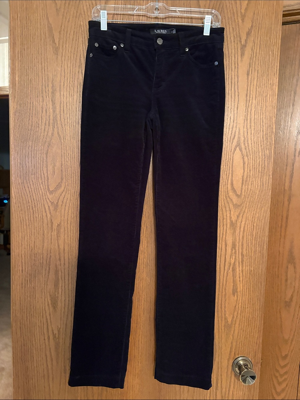 Lauren Ralph Lauren Black Straight-Leg Corduroy Jeans Size 0 (run a little big)